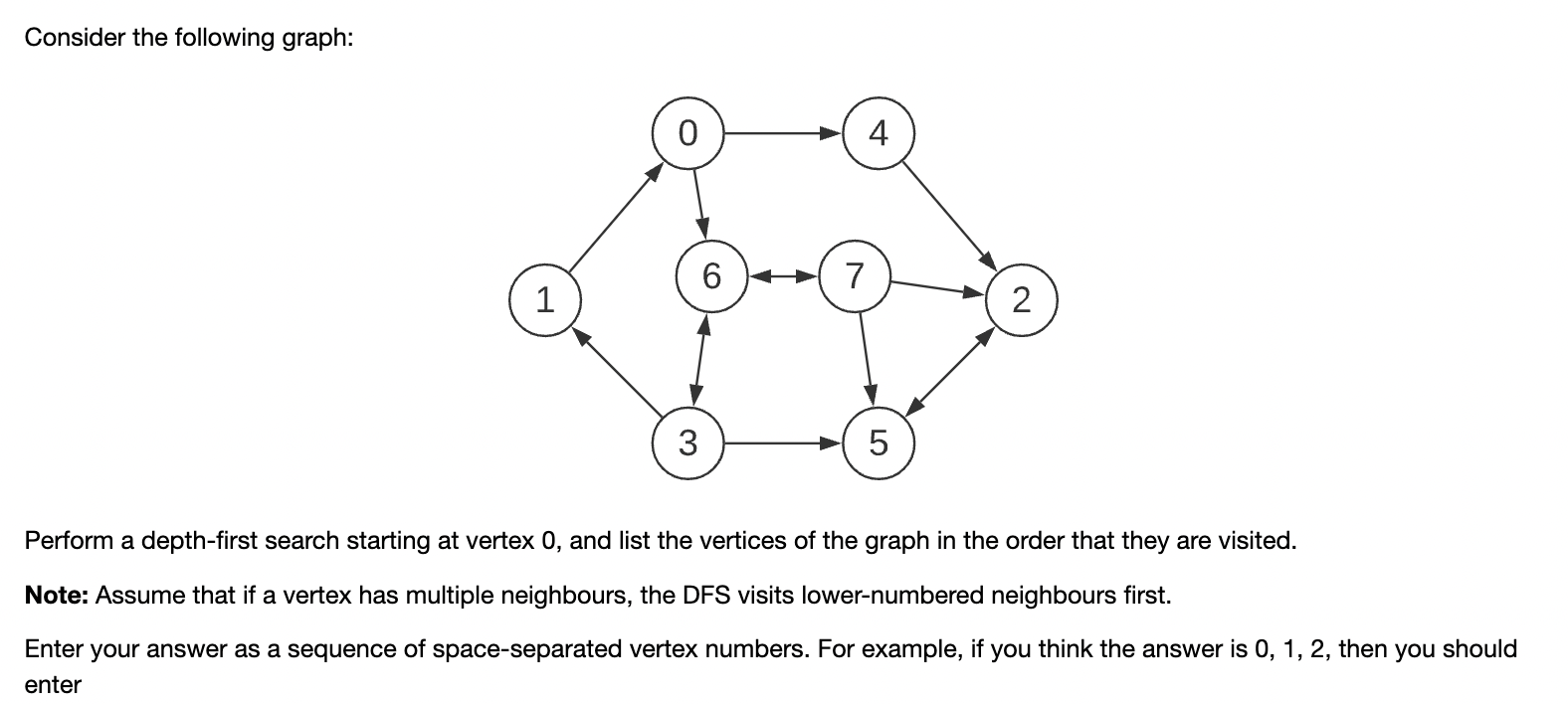 Solved Consider the following graph:Perform a depth-first | Chegg.com
