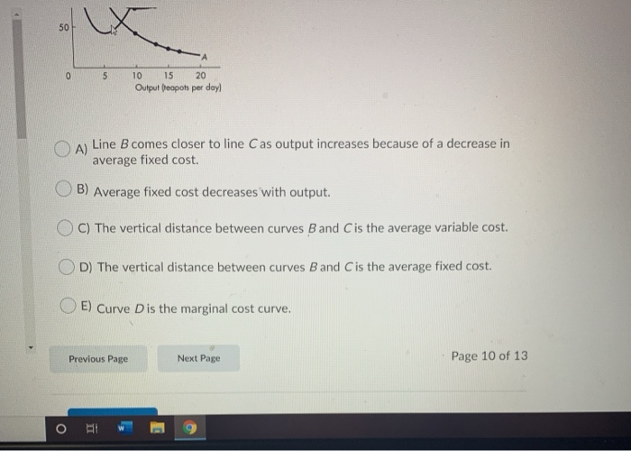 Solved Question 12 (1 point) The total cost of producing 10 | Chegg.com