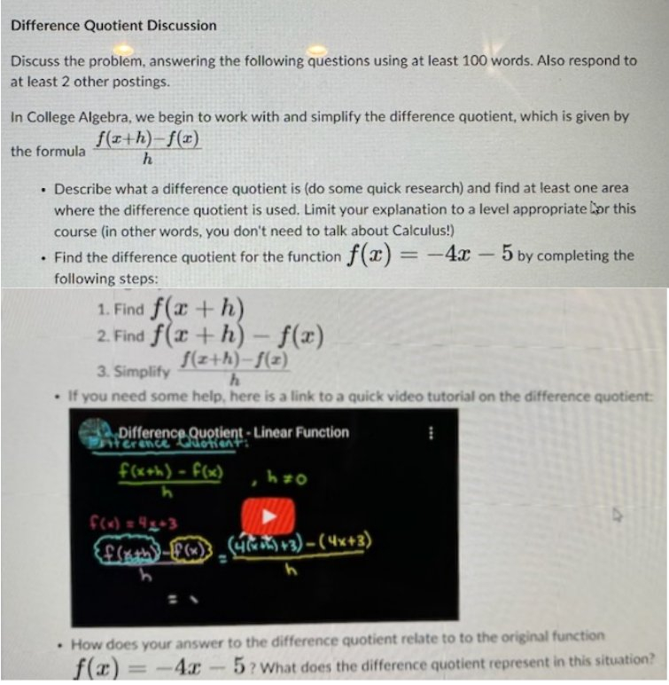 Solved In College Algebra we begin to work with and simplify | Chegg.com