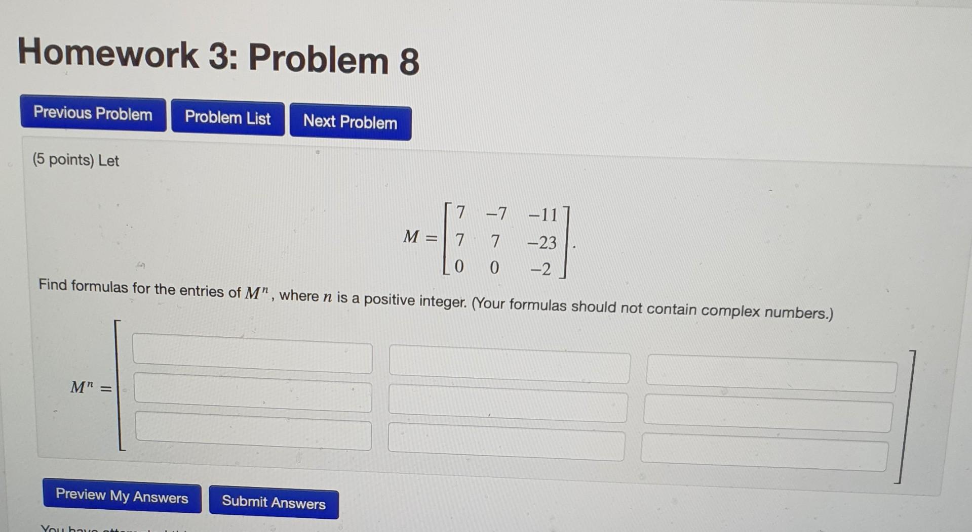 Solved Homework 3: Problem 8 Previous Problem Problem List | Chegg.com