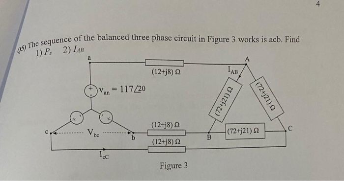 Solved ence of the balanced three phase circuit in Figure 3 | Chegg.com