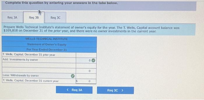 3-a. Prepare Wells Technical Institute's Income | Chegg.com