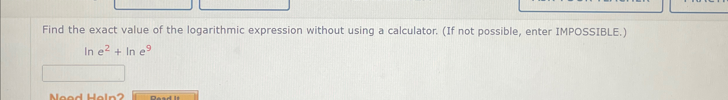 Solved Find the exact value of the logarithmic expression | Chegg.com