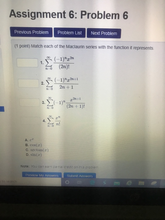 Solved Assignment 6: Problem 6 Previous Problem Problem List | Chegg.com