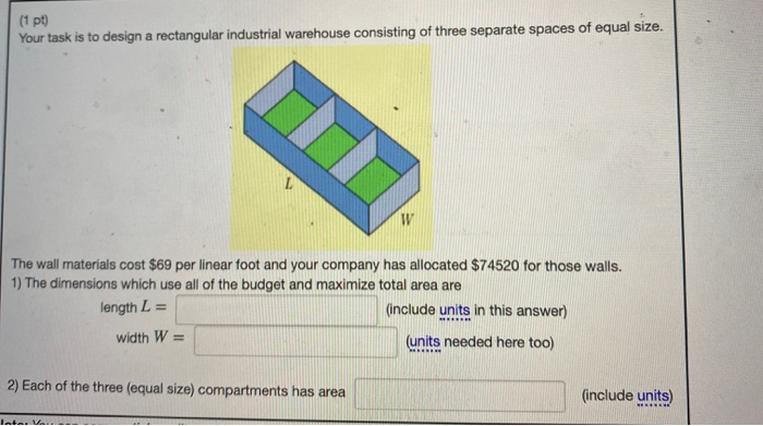 Solved (1 pt) Your task is to design a rectangular | Chegg.com
