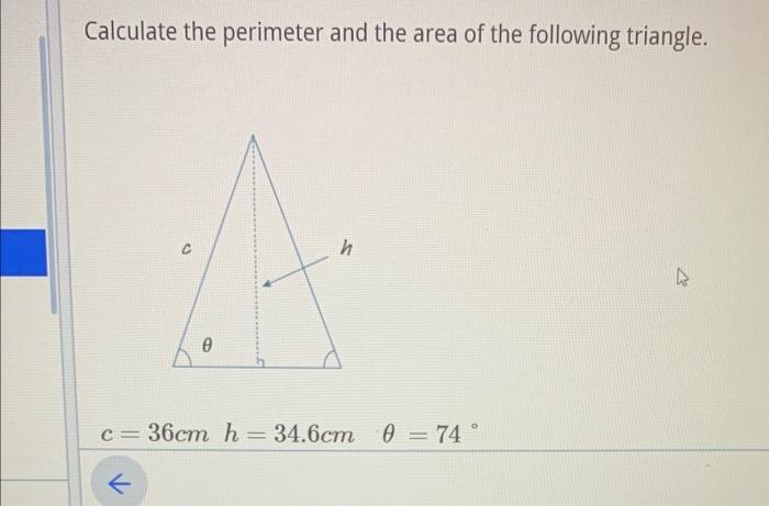 Solved Calculate the perimeter and the area of the following | Chegg.com