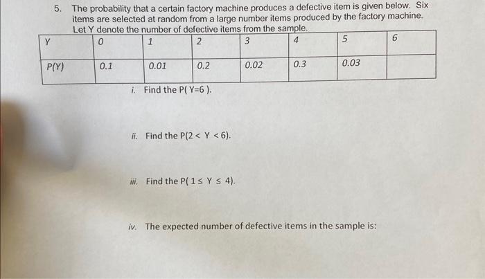 Solved 5. The probability that a certain factory machine | Chegg.com