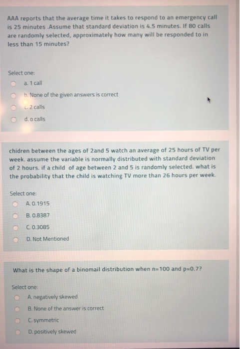 Solved a Reports That The Average Time It Takes To Resp Chegg Com