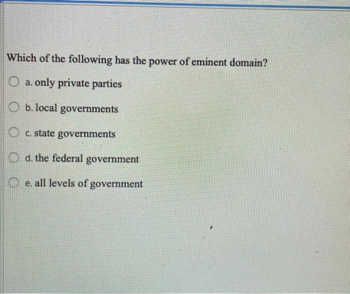 Solved Which of the following has the power of eminent | Chegg.com