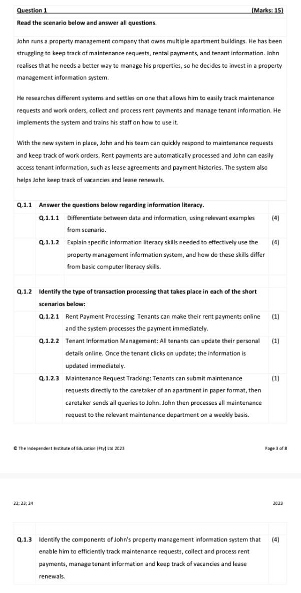 Solved Read the scenario below and answer all questions. | Chegg.com