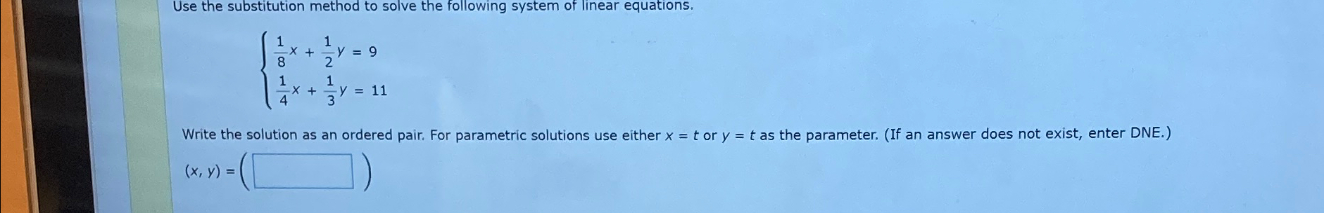 Solved Use the substitution method to solve the following | Chegg.com
