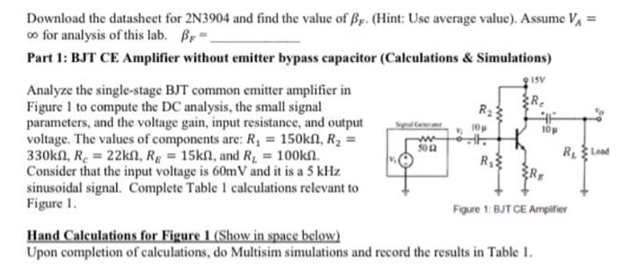 Solved Download the datasheet for 2N3904 and find the value | Chegg.com