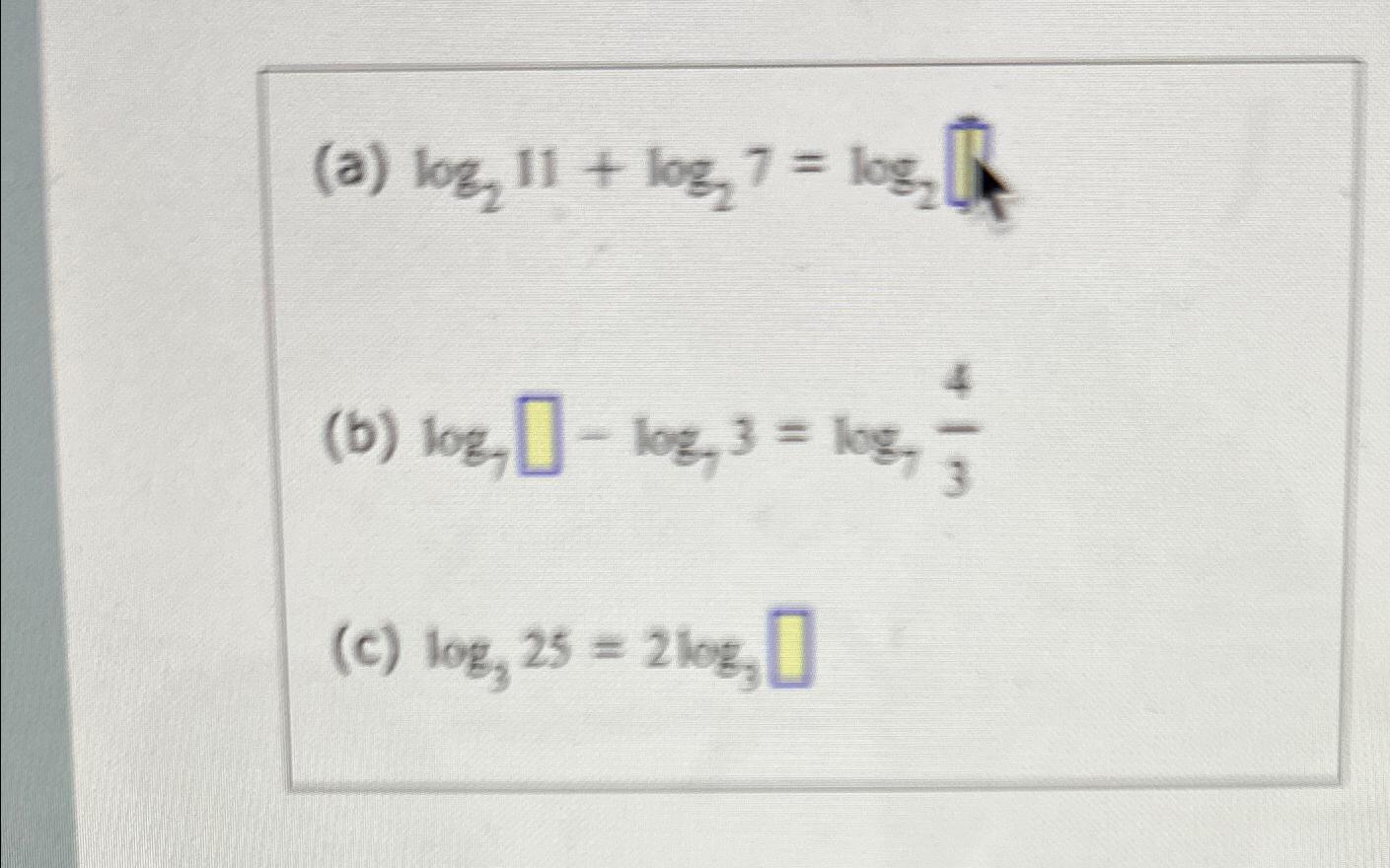 2 log 8 3 log 1 27