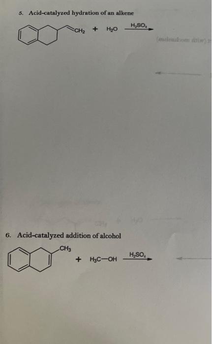 acid catalyzed hydration of alkene