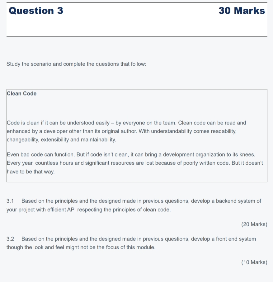 Solved Question 330 ﻿MarksStudy the scenario and complete | Chegg.com