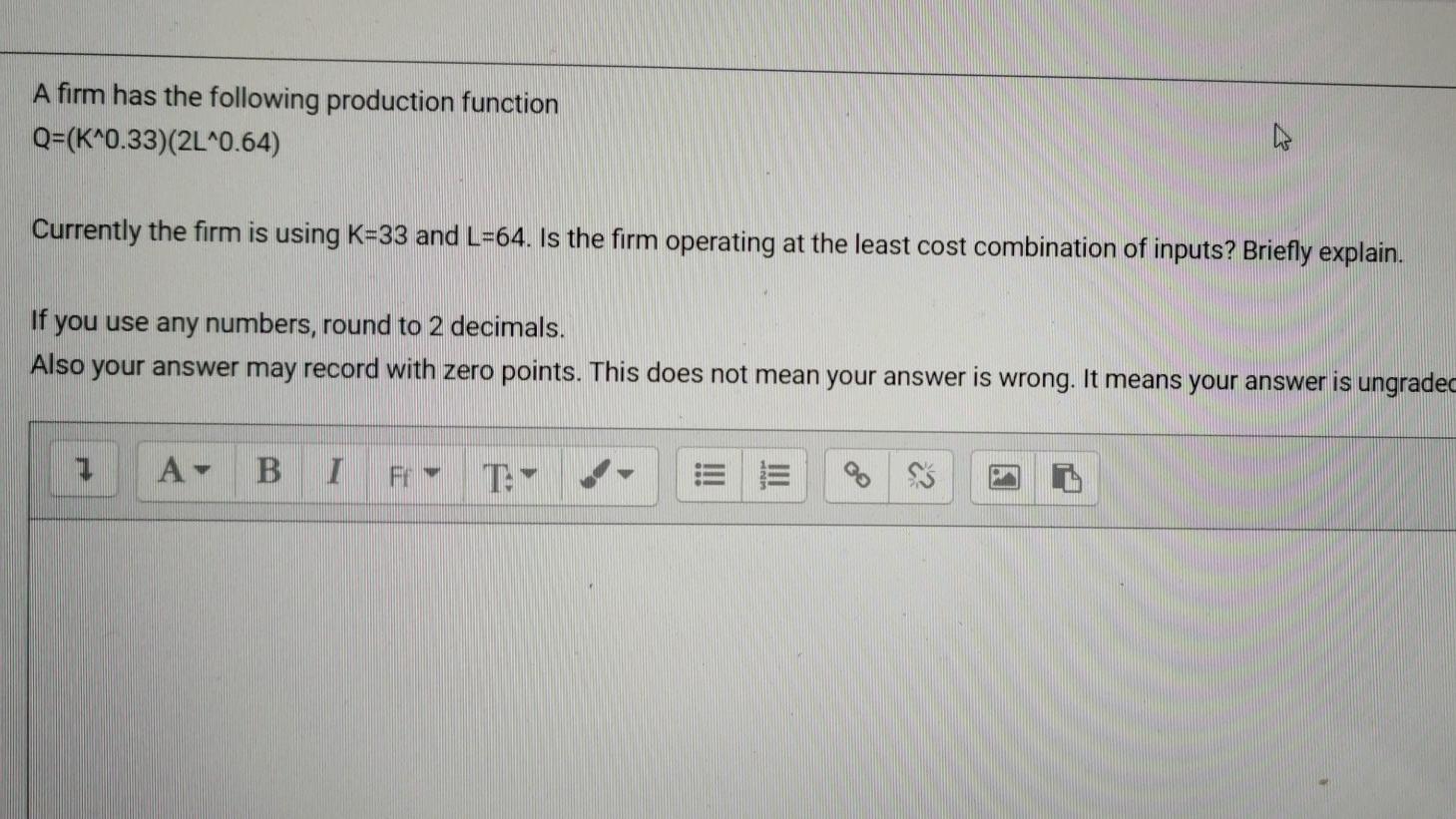 Solved A firm has the following production function | Chegg.com
