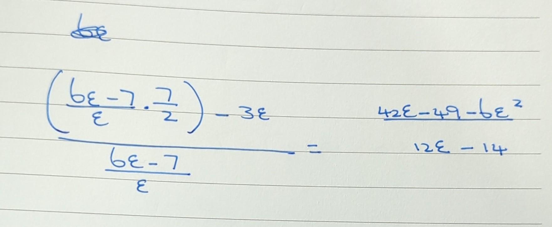 Solved ε6ε−7(ε6ε−7⋅27)−3ε=12ε−1442ε−49−6ε2 | Chegg.com