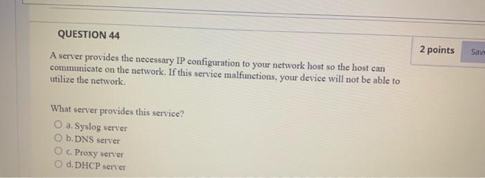 Solved QUESTION 41 2 points Save Ans A technician is | Chegg.com