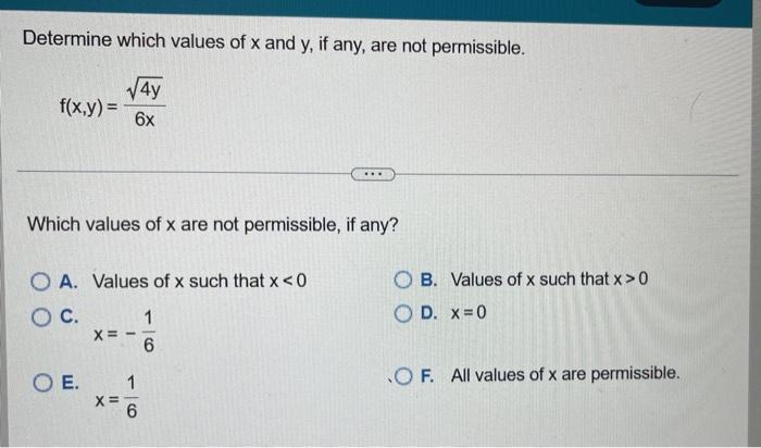 Solved Determine which values of x and y, if any, are not | Chegg.com
