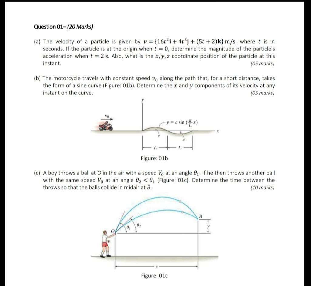 Solved (a) The Velocity Of A Particle Is Given By | Chegg.com