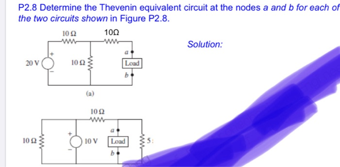Solved P2.8 Determine the Thevenin equivalent circuit at the | Chegg.com