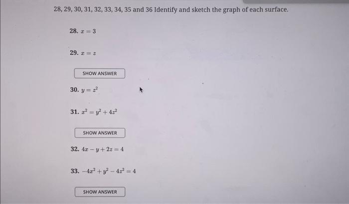 Solved 28, 29, 30, 31, 32, 33, 34, 35 and 36 Identify and | Chegg.com