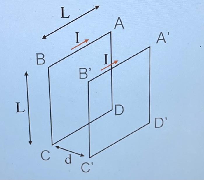 Solved L Q1 There are two square loop circuit with length L | Chegg.com