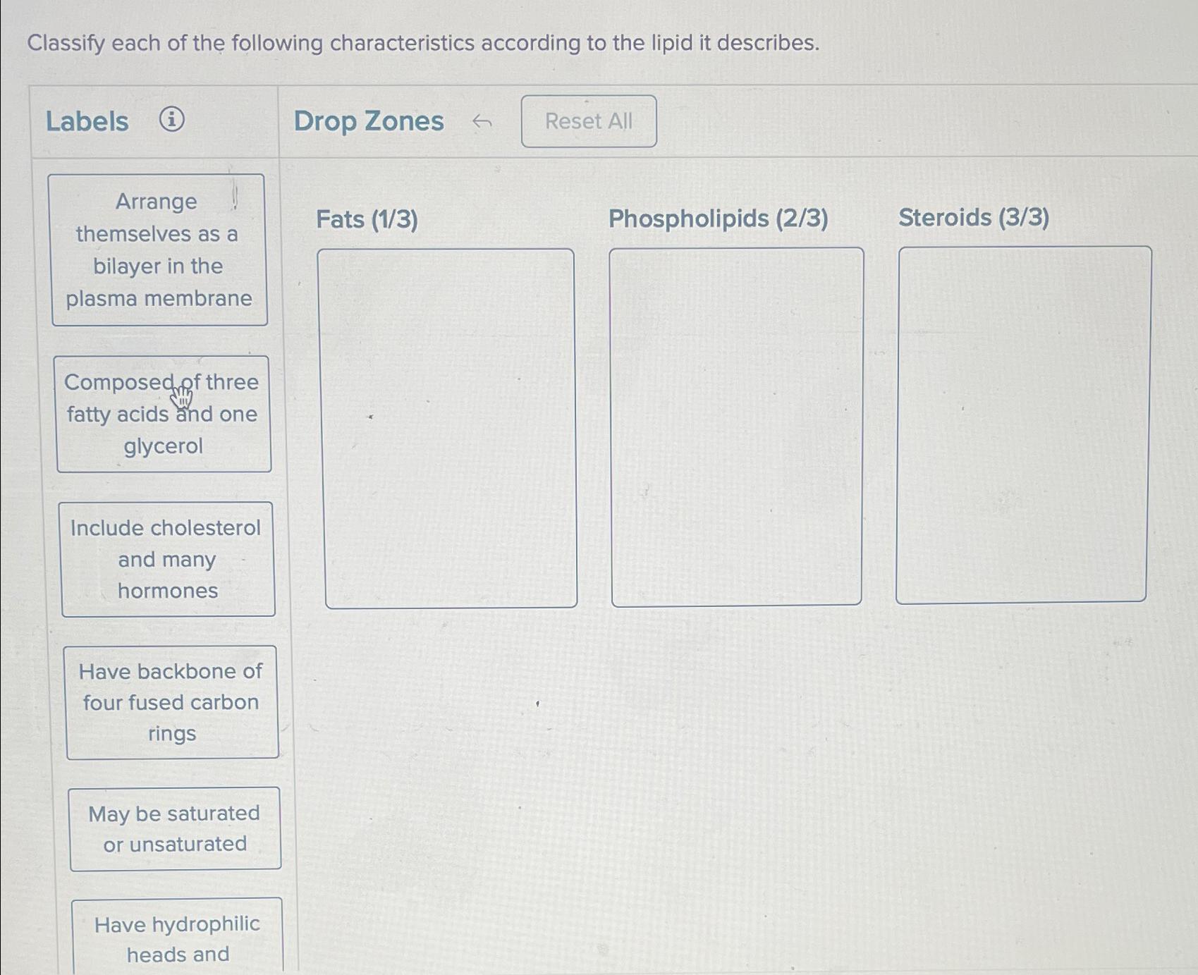 Solved Classify Each Of The Following Characteristics | Chegg.com