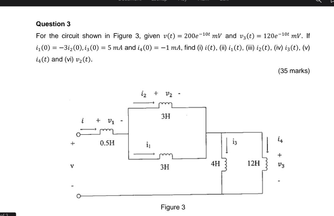 Solved Question 3For the circuit shown in Figure 3, ﻿given | Chegg.com