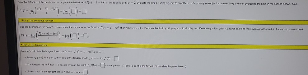 Deviative Solved Use the definition of the deviative to compute the | Chegg.com