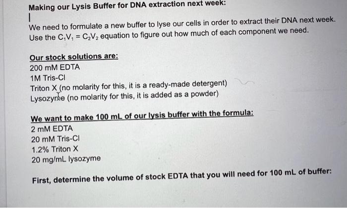 Lysis Buffer For Dna Extraction