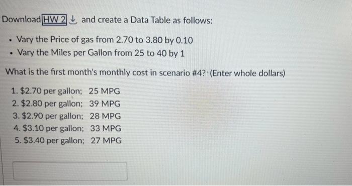 Solved Download ↓ and create a Data Table as follows: - Vary | Chegg.com
