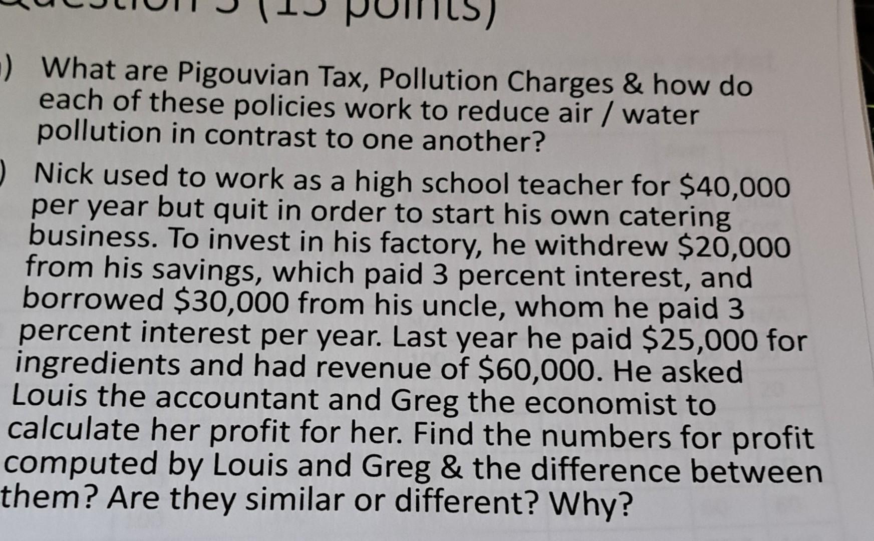 Solved What Are Pigouvian Tax, Pollution Charges \& How Do | Chegg.com