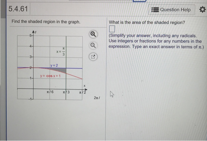 Solved 5.4.61 Question Help Find the shaded region in the | Chegg.com