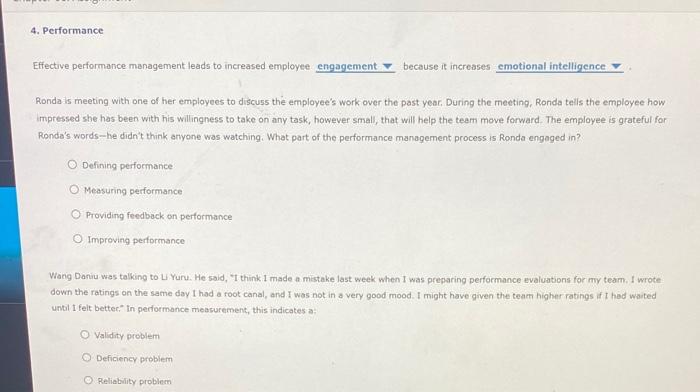 Solved 4. Performance Effective Performance Management Leads | Chegg.com