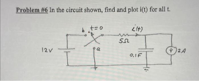 Solved Problem \#6 In the circuit shown, find and plot i(t) | Chegg.com