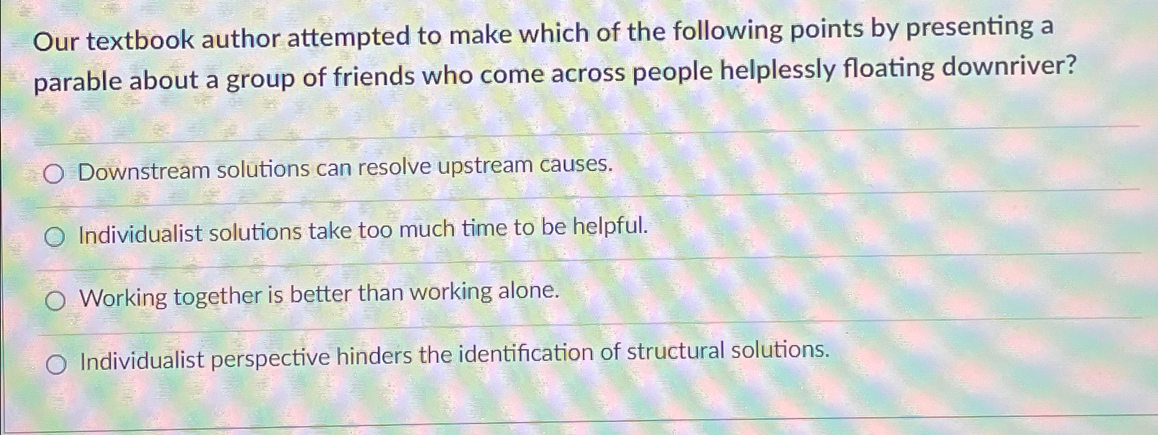 Solved Our textbook author attempted to make which of the | Chegg.com