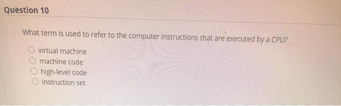 Solved What is the Java Virtual Machine? O A CPU that runs | Chegg.com