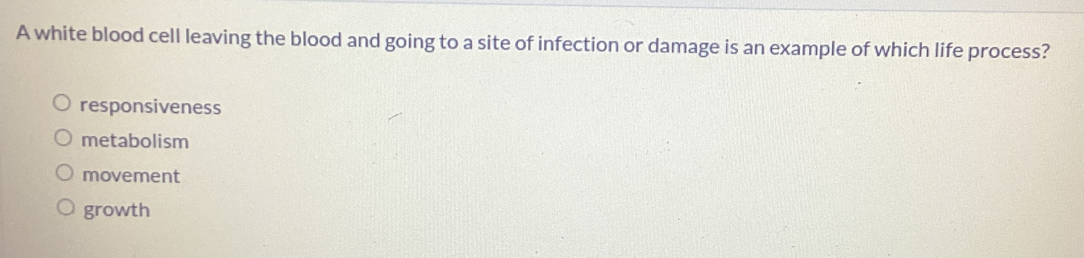 Solved A white blood cell leaving the blood and going to a | Chegg.com