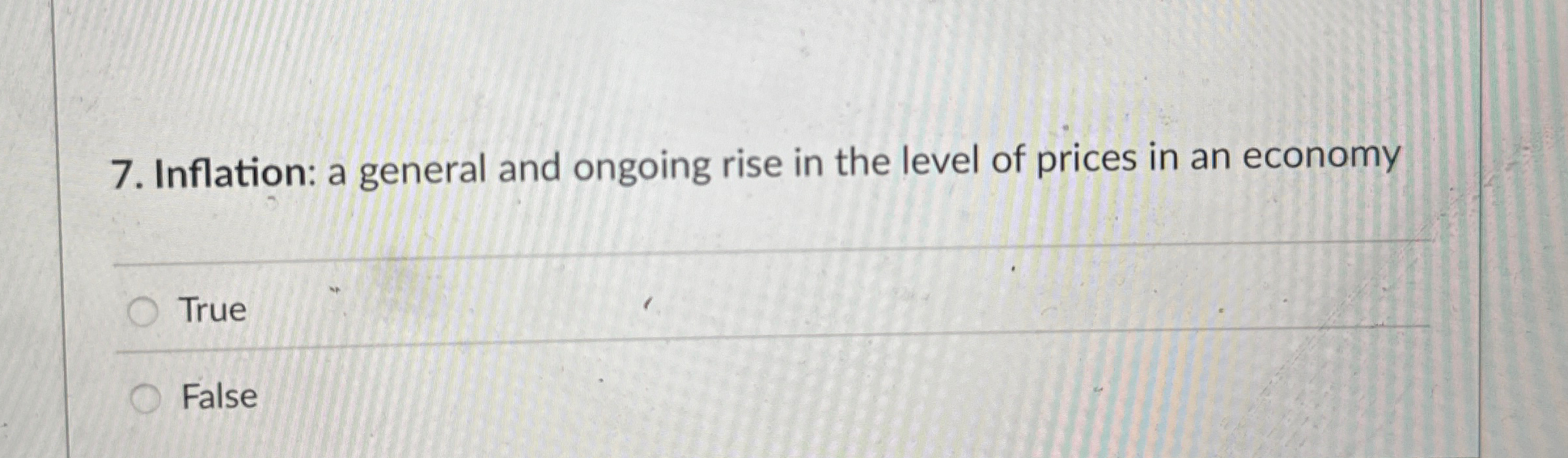 Solved Inflation: a general and ongoing rise in the level of | Chegg.com