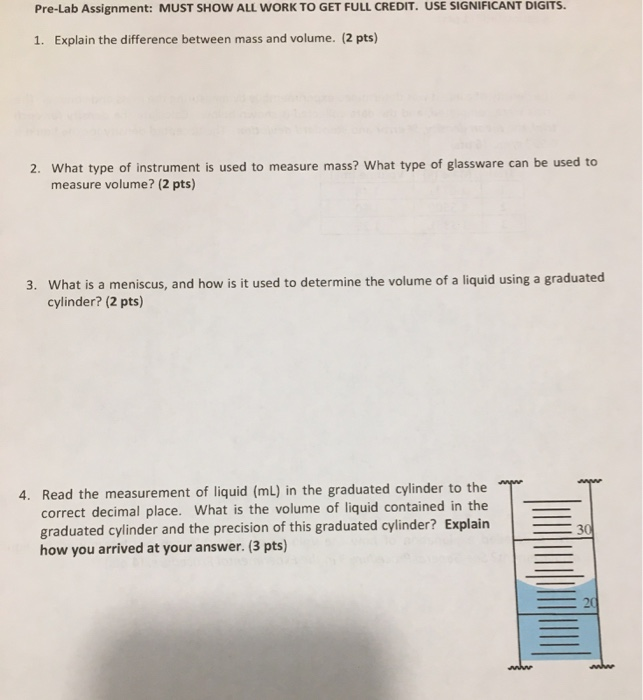 Solved Pre-Lab Assignment: MUST SHOW ALL WORK TO GET FULL | Chegg.com