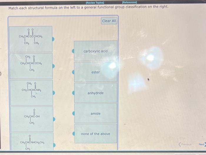 Solved Match each structural formula on the left to a | Chegg.com