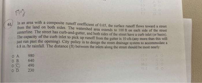 Solved Flog 61. In an area with a composite runoff | Chegg.com