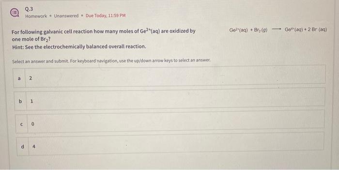 Solved For the galvanic cell reaction, expressed below using | Chegg.com