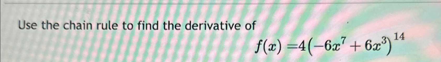 Solved Use the chain rule to find the derivative | Chegg.com