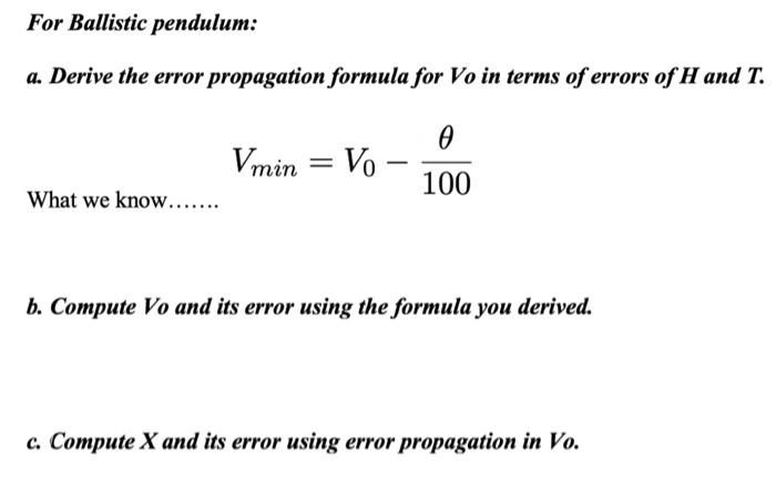a. Derive the error propagation formula for Vo in | Chegg.com