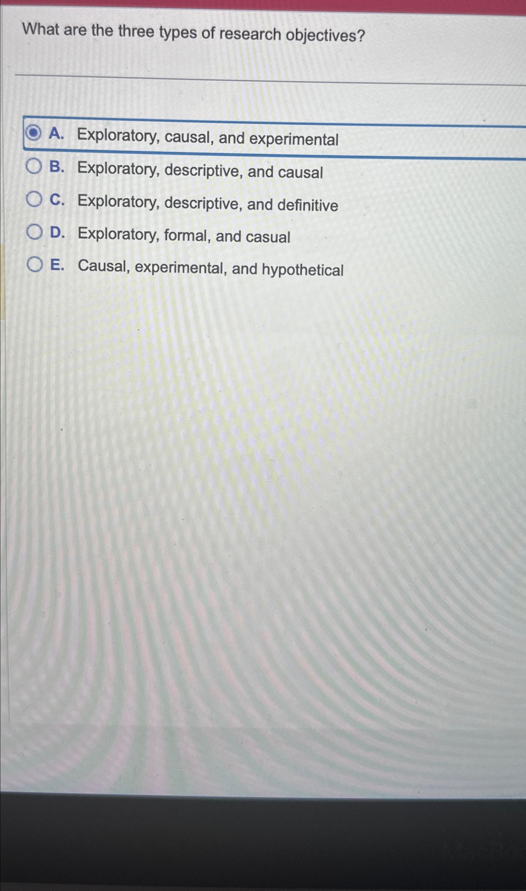 research objectives exploratory descriptive causal