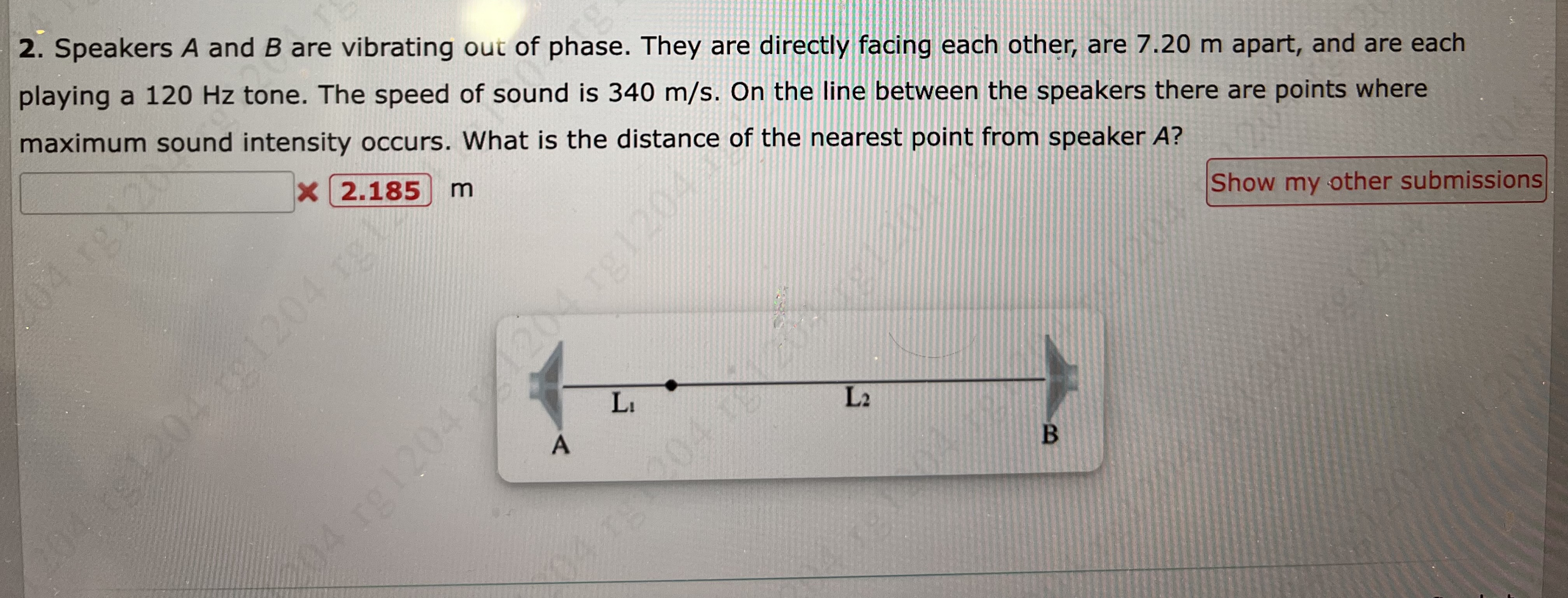 Solved Speakers A and B ﻿are vibrating out of phase. They | Chegg.com