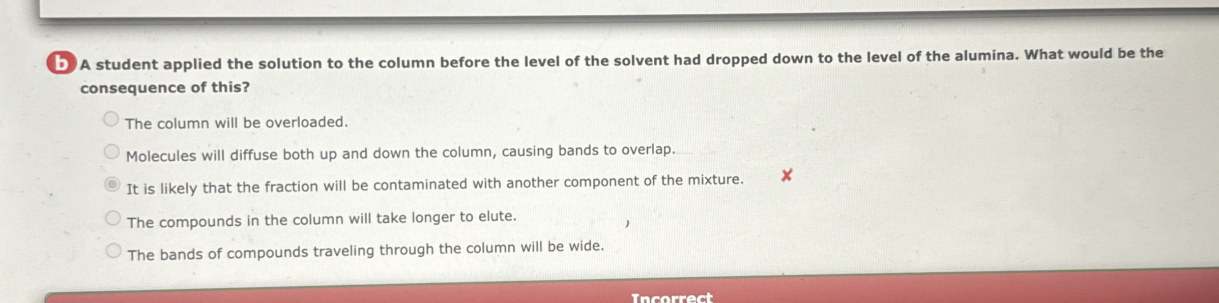 Solved (b) ﻿A student applied the solution to the column | Chegg.com