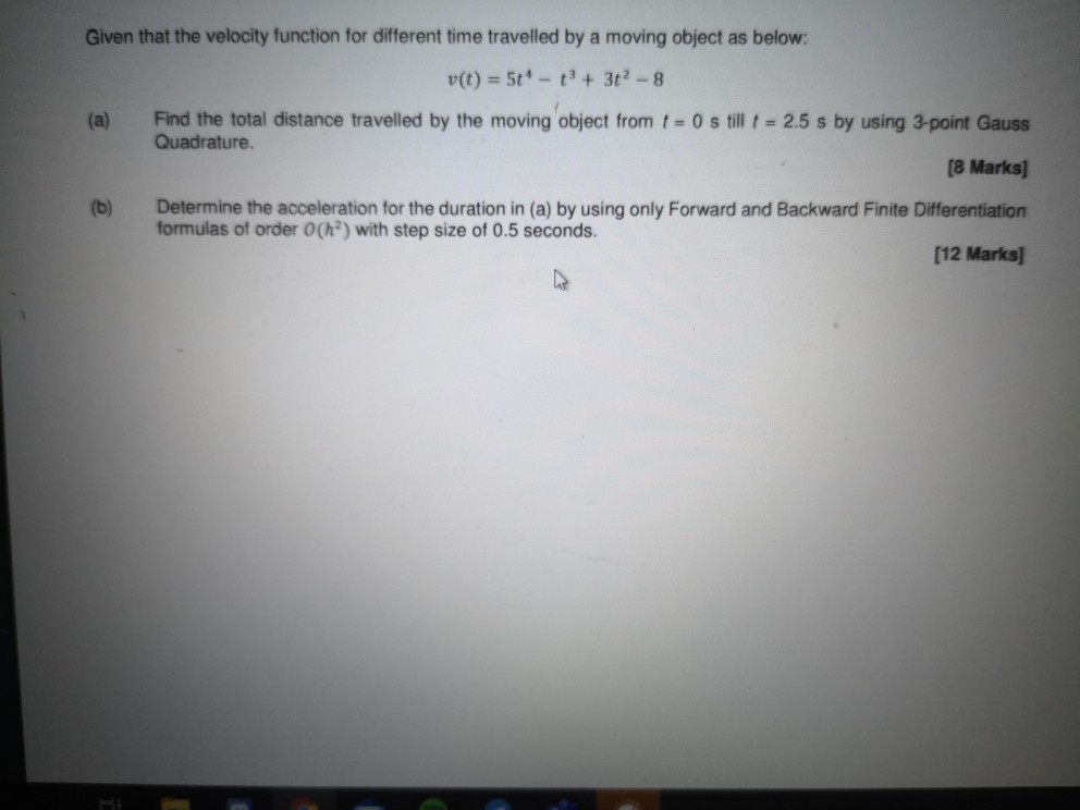 Solved Given that the velocity function for different time | Chegg.com